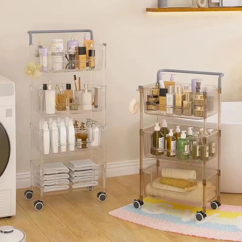 עגלת שירות \ מעמד ירקות - 4 קומות אקרילי LIAN ( השמאלי בתמונה )