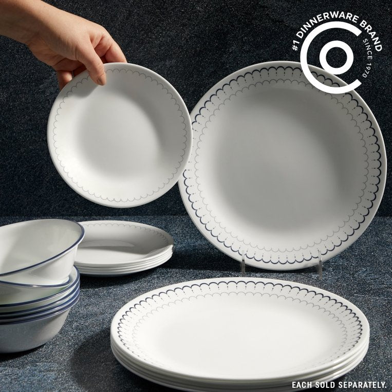 סט צלחות 18 חלקים , דגם Caspian קורנינג CORELLE