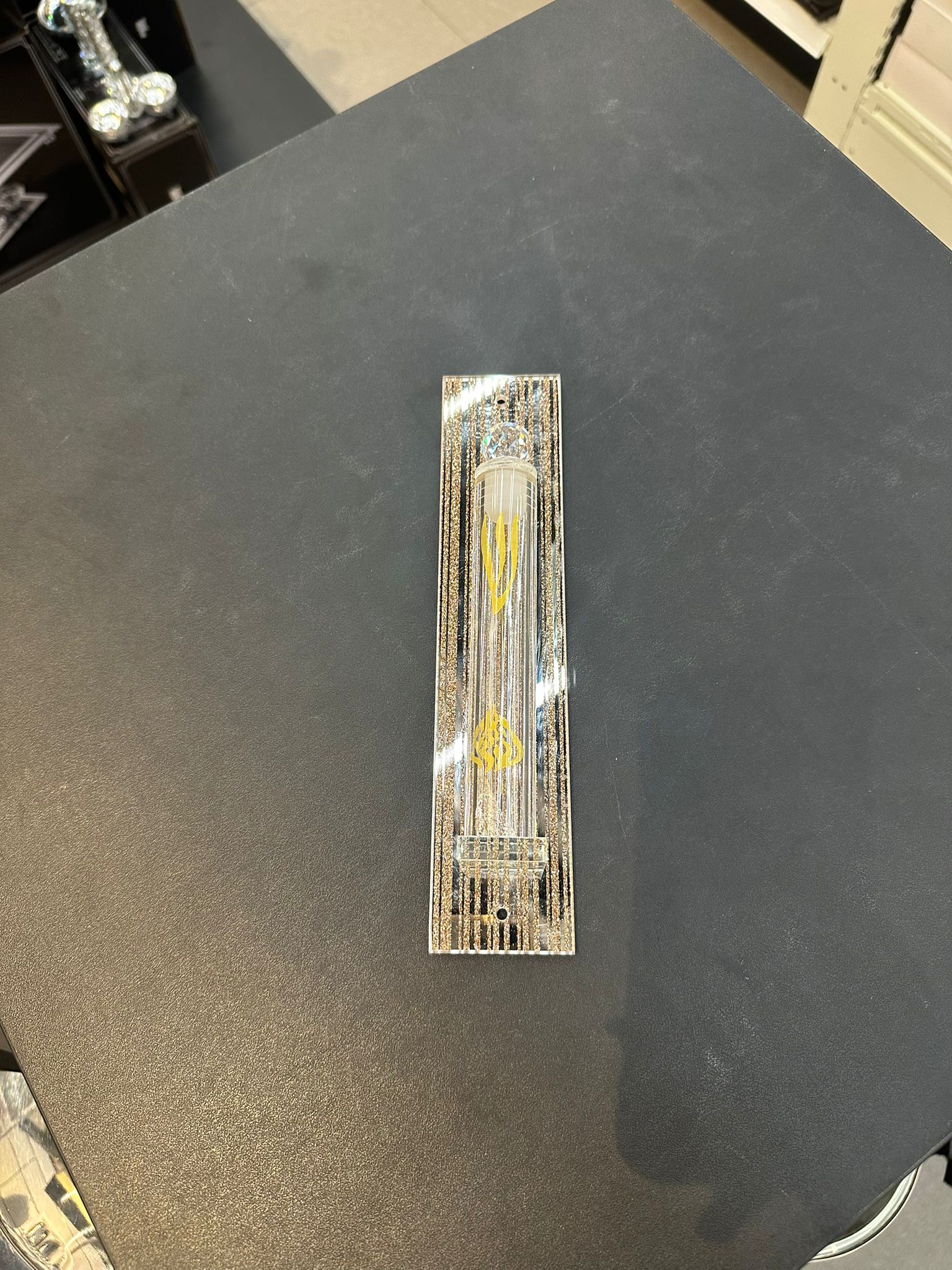 בית מזוזה - קריסטל 'האש שלי' לבן 12 ס"מ