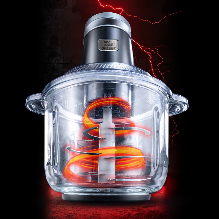 מעבד מזון חשמלי 600W, מיכל זכוכית 3 ליטר + 9 להבים