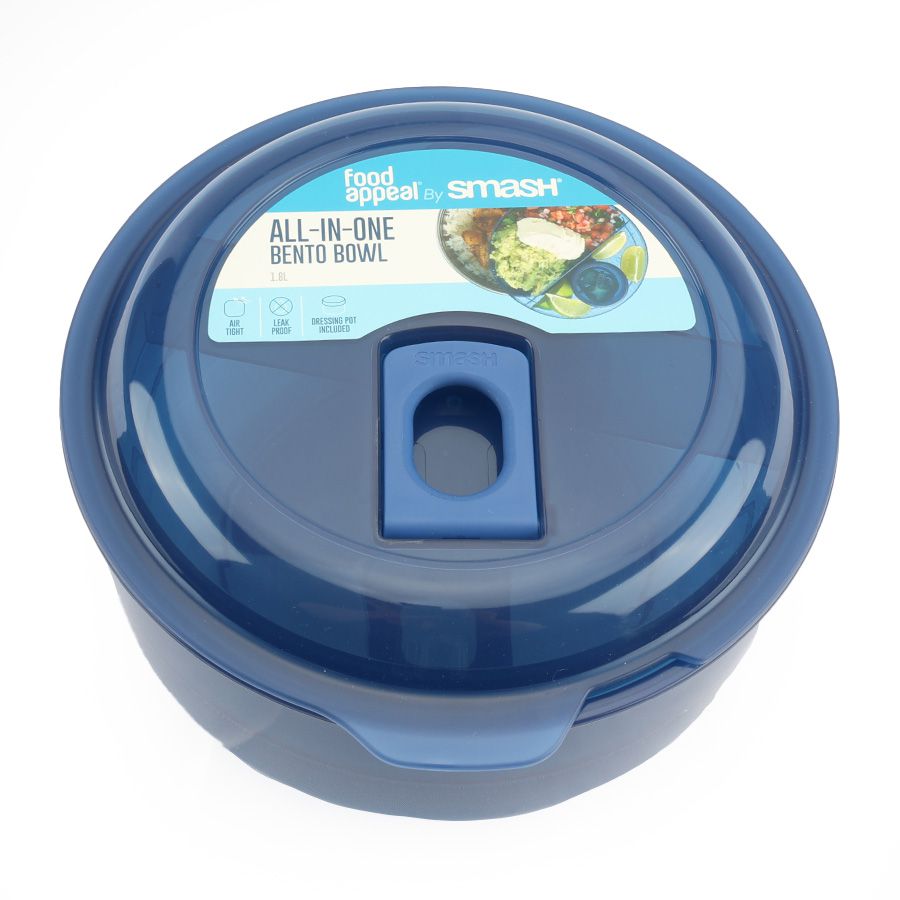 אחסונית ארוחה/סלט עגולה 1.8 ל' כחול Smash by Food Appeal / Adult / Microwave