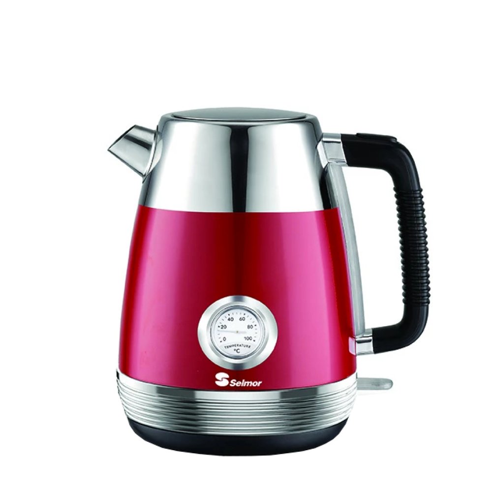 קומקום חשמלי LONDON אדום עם מד טמפ' Selmor SE-826