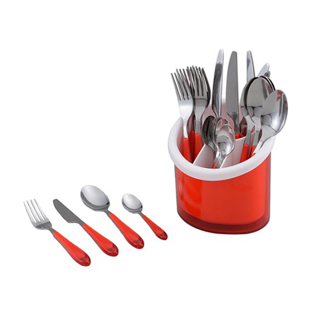 סט סכו”ם 24 חלקים במעמד אדום CutterPeeler