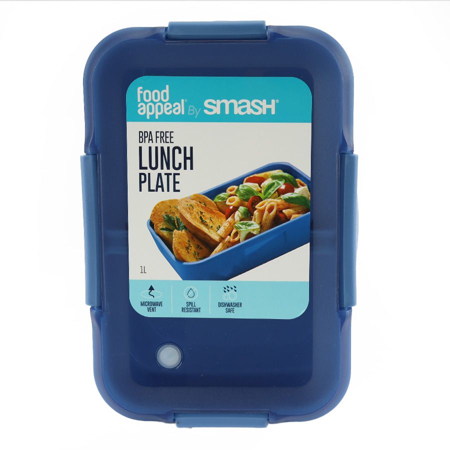 אחסונית ארוחה מלבנית 1 ל' כחול Smash by Food Appeal / Adult / Microwave