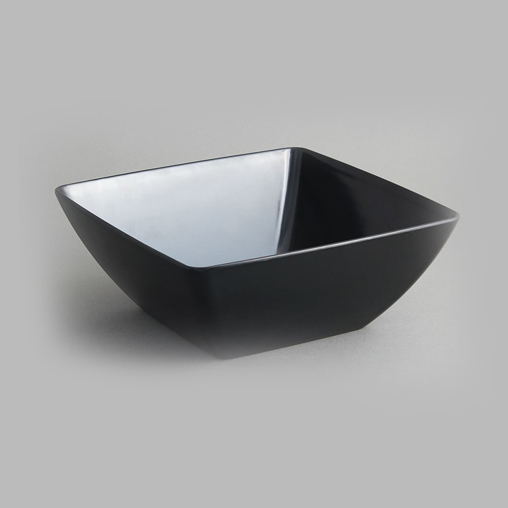 קערה ריבועית קמורה 27 ס"מ מלמין שחור