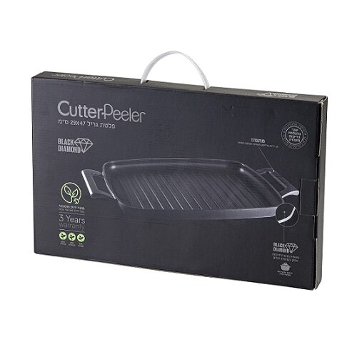 פלטה גריל (פלנצ'ה) יציקה 47X29 אינדוקציה CutterPeeler Black Diamond