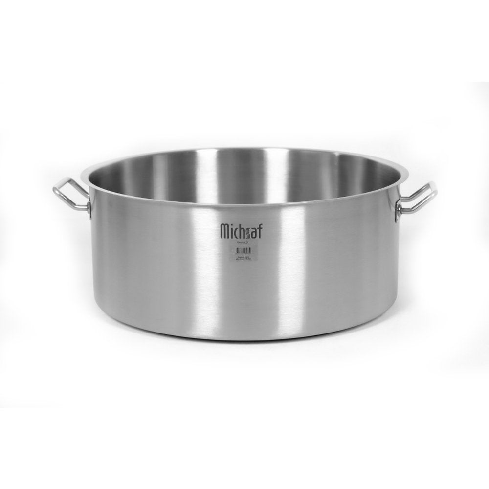 סיר נירוסטה מוסדי - 15*24 7 ל' מכסף + מכסה