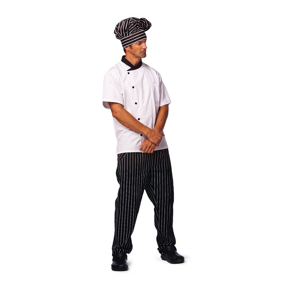 מכנס גומי שחור פסים מלא