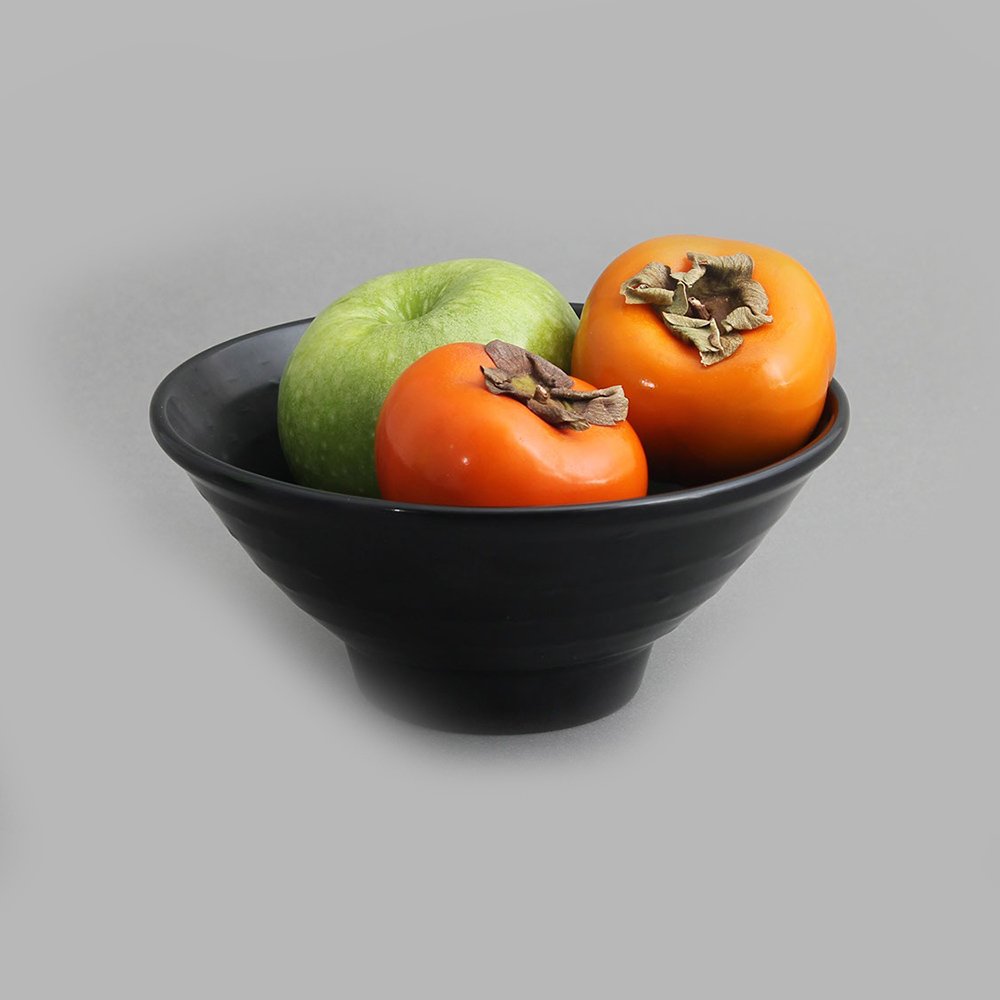 קערת אטריות עגולה דמוי אבן זן 7.8X17.2 מלמין שחור