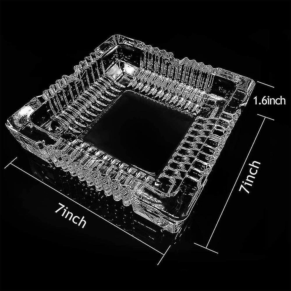 מאפרה זכוכית גדולה מרובעת 17 ס"מ Blinkmax - לסיגריות וסיגרים