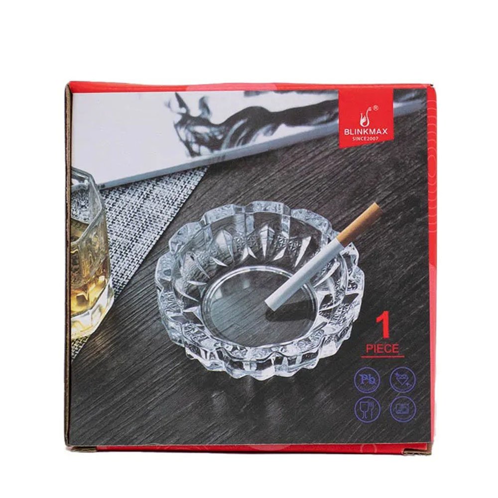 מאפרה עגולה זכוכית יוקרתית 12 ס"מ Blinkmax