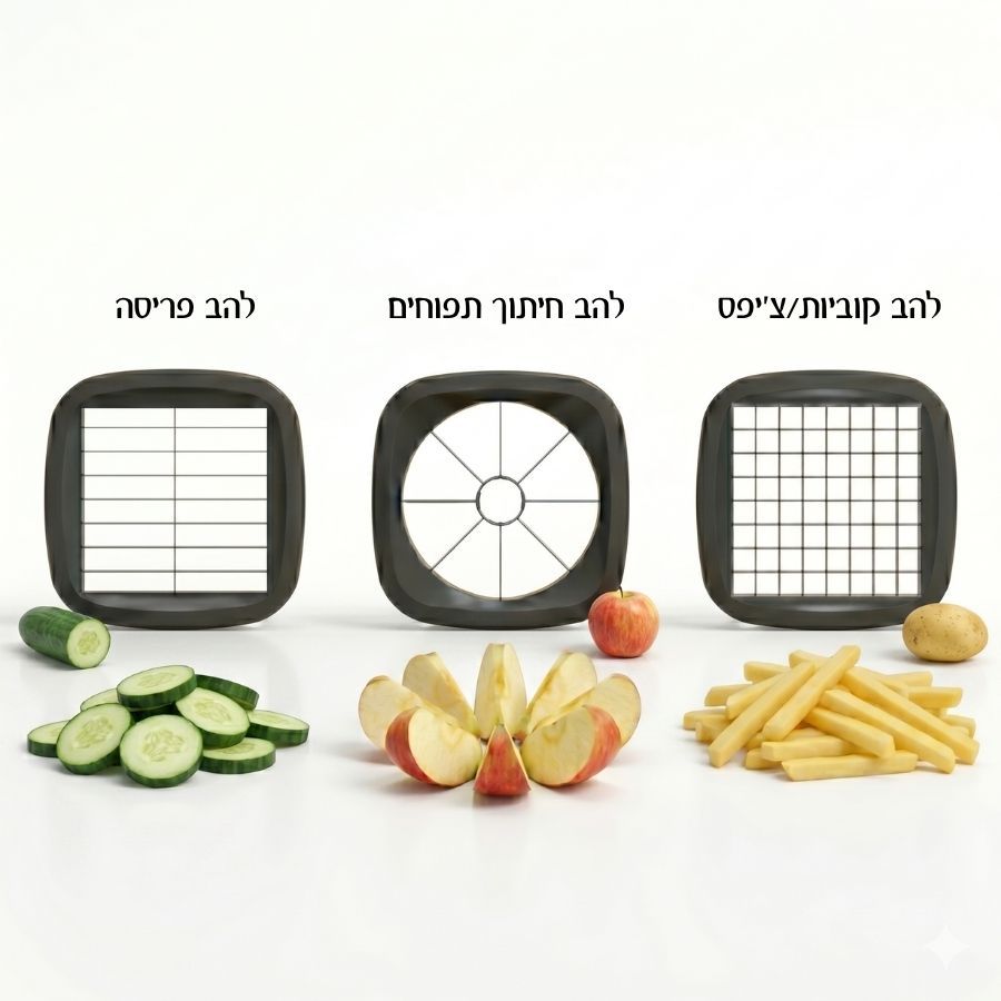 מנדולינה אנכית 3 ב- 1 קוצץ חותך ופורס מקצועי שחור Cube Master