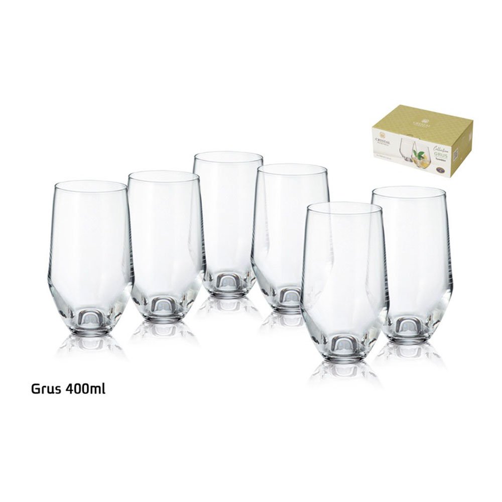 סט 6 כוס שתיה - GRUS בוהמיה קריסטל 400 מ"ל