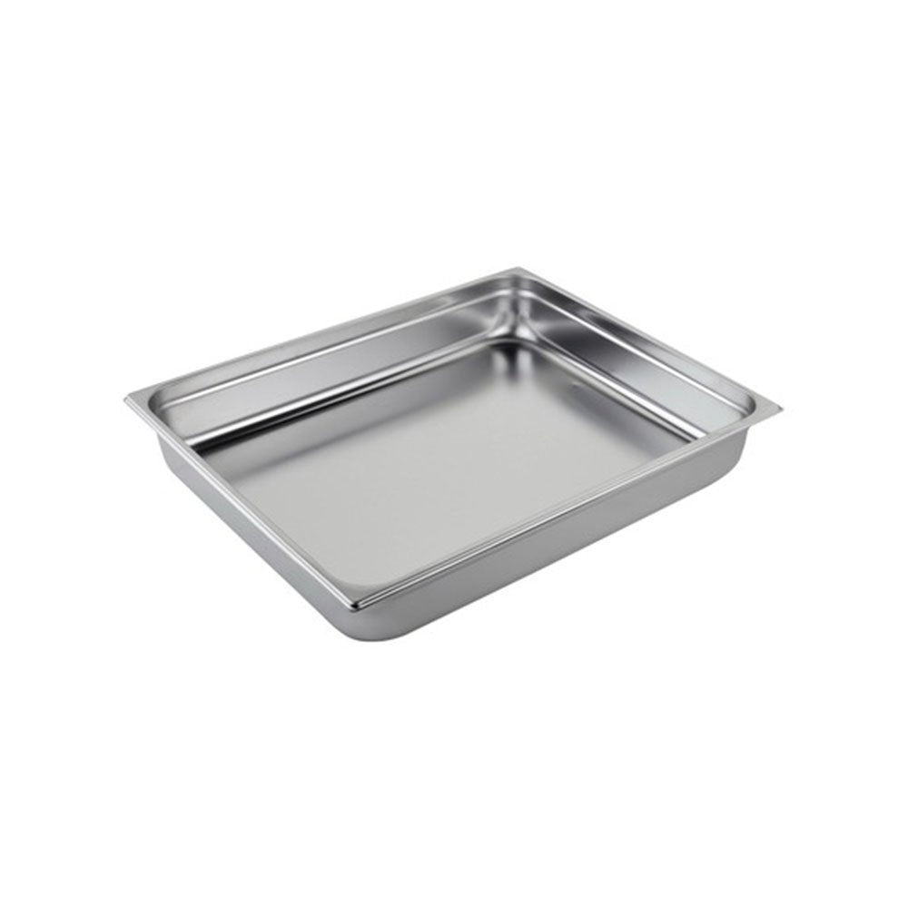 גסטרונום 2/1/100 נירוסטה 65/53 ס"מ, עומק 10 ס"מ עובי 0.8 מ"מ מחוזק 35 ליטר