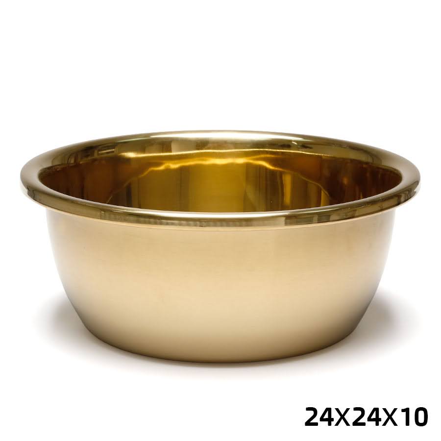 קערת ערבול נירוסטה זהב 24X24X10 ס"מ