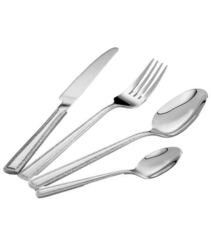 סט סכו"ם נירוסטה מהודר 24 חלקים עיטורי שוליים FIGARO