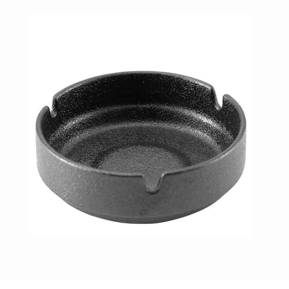 מאפרה עגולה פורצלן שחור מט 12 ס"מ