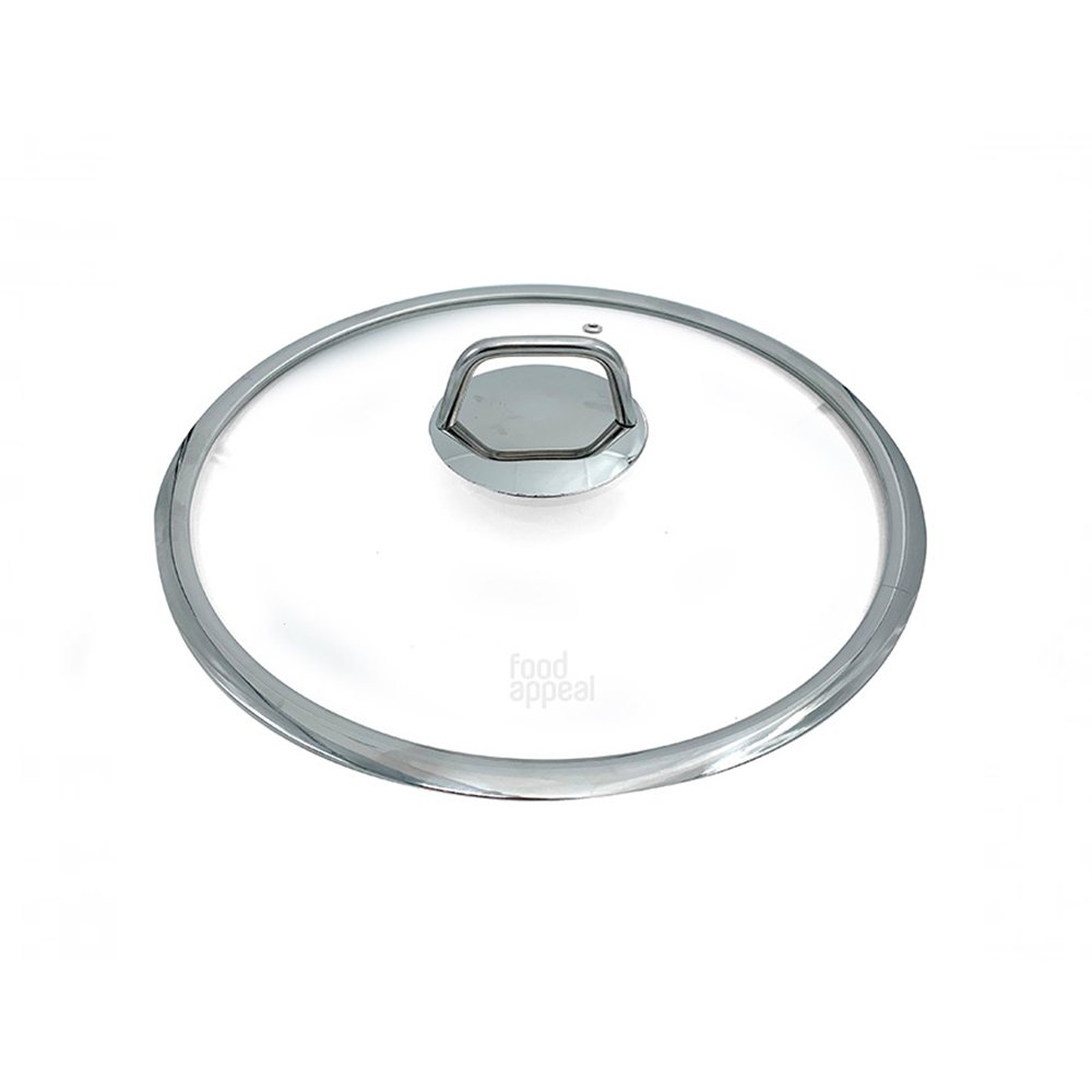 מכסה זכוכית אוניברסלי עם פתח שחרור אדים 20 ס"מ