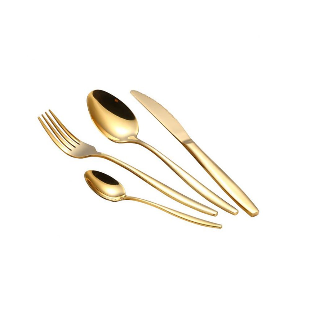 סט 12 מזלגות שולחן - דגם אריאל זהב מבריק