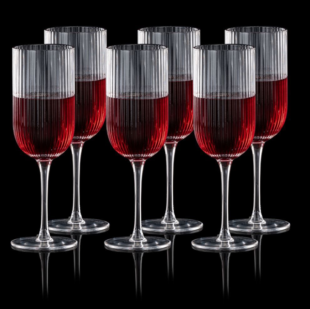 סט 6 כוסות יין על רגל זכוכית LUNAR