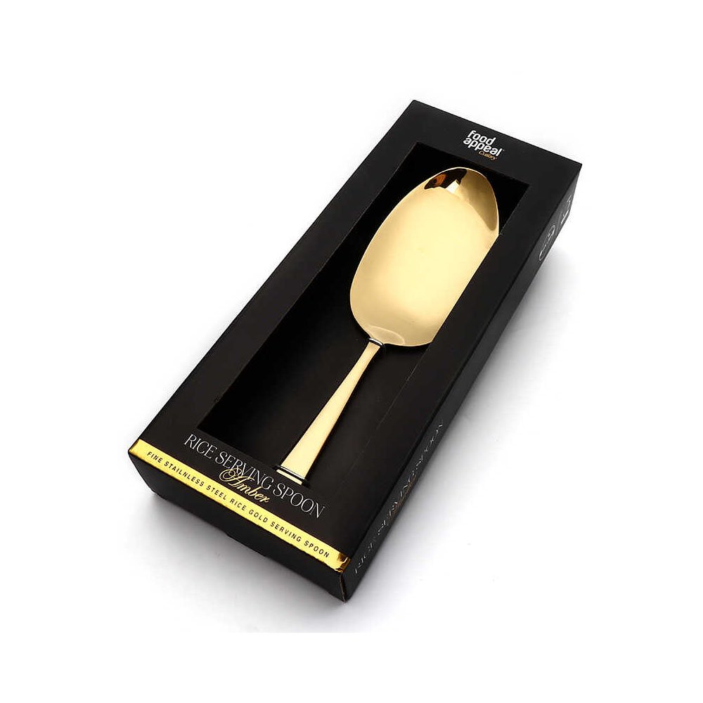 כף אורז להגשה נירוסטה איכותית בצבע זהב