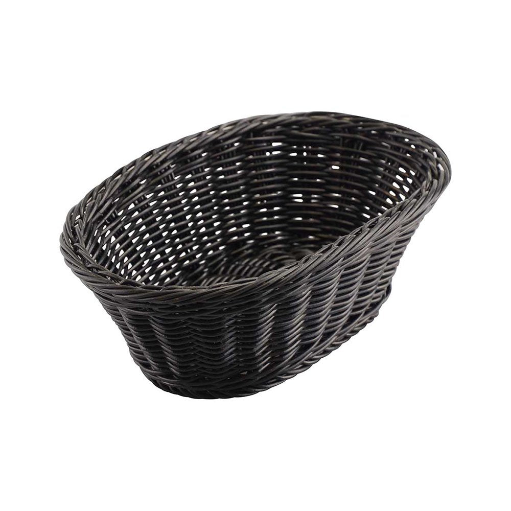 סלסלה אובלית שחורה ללחמים מאפים ופירות 23X15X7 ס”מ