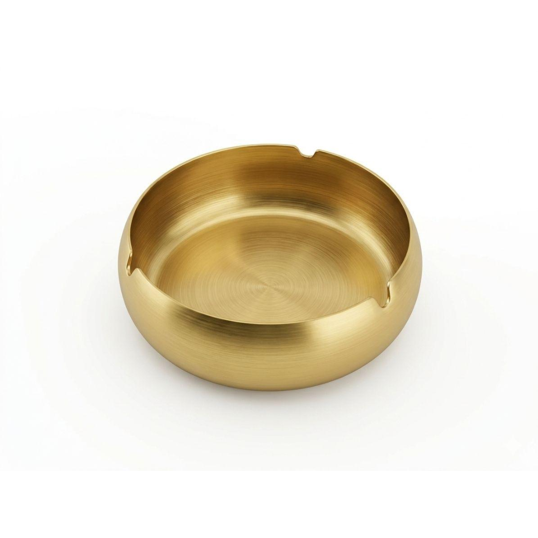 מאפרה - עגולה נירוסטה זהב 12X4 ס"מ