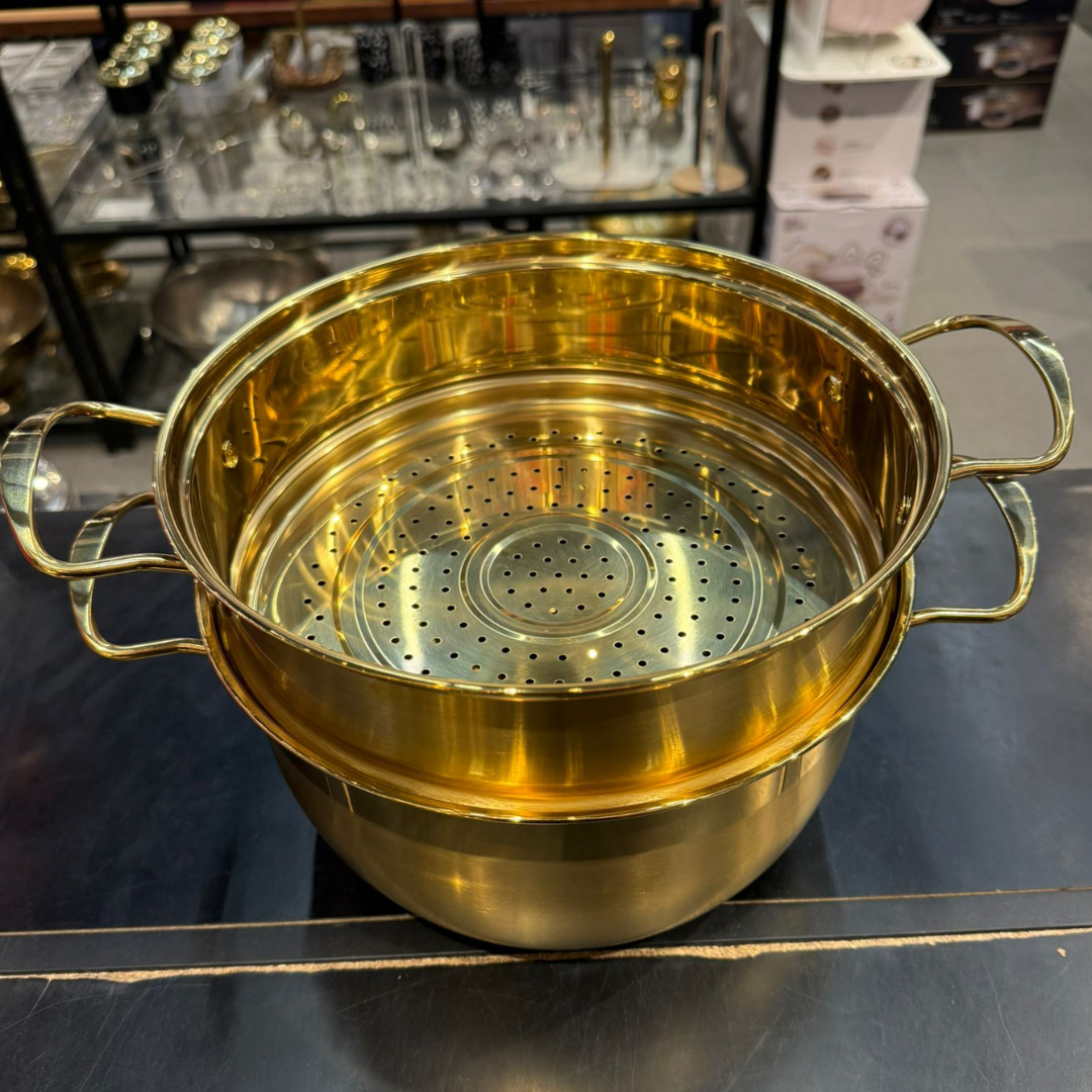 סיר קוסקוס 26 ס"מ נירוסטה זהב