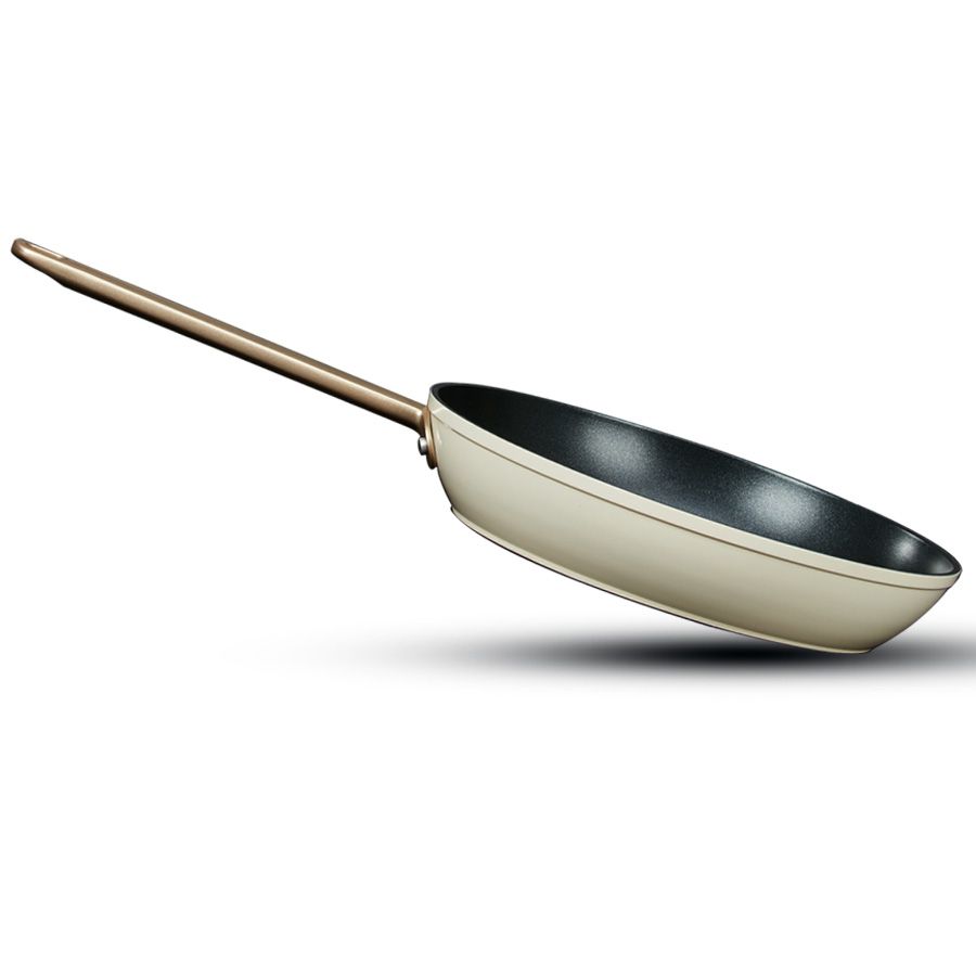 מחבת 24 ס"מ ENIGMA NONSTICK קרם ידיות שמפניה