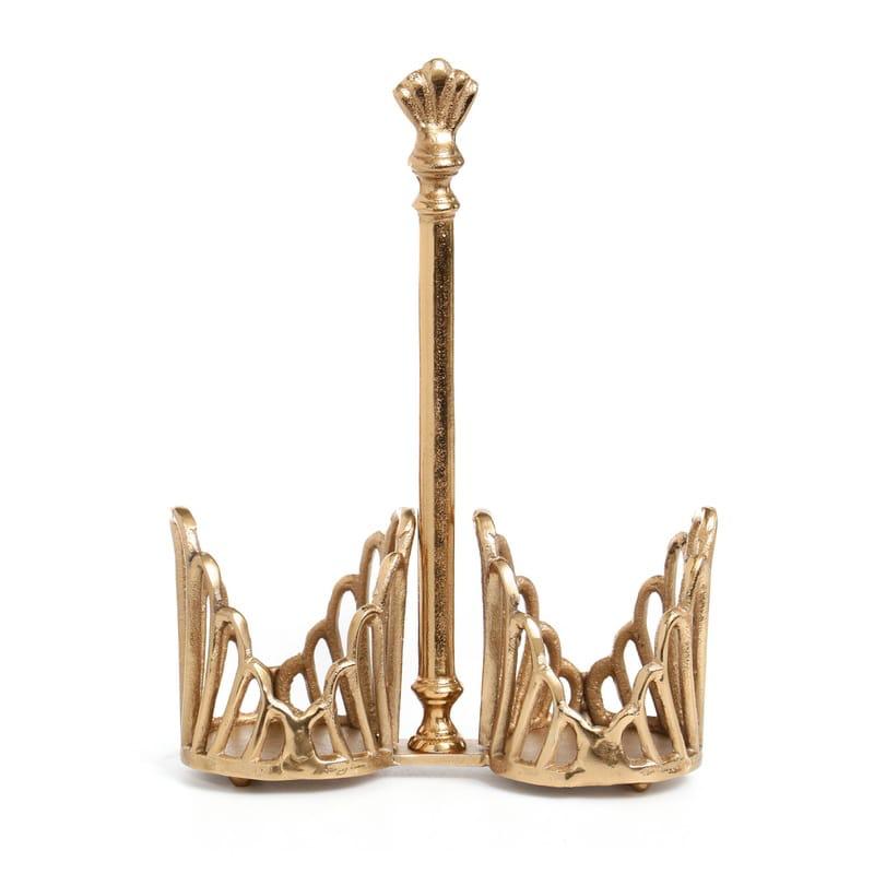 מעמד כוסות - טווס זהב מתכת 33 ס"מ