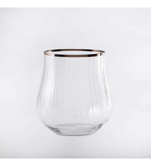 סט 6 כוס שתייה – בוהמיה קריסטל פס זהב אקסטרה אופטיק פסים 350 מ”ל CRYSTALEX