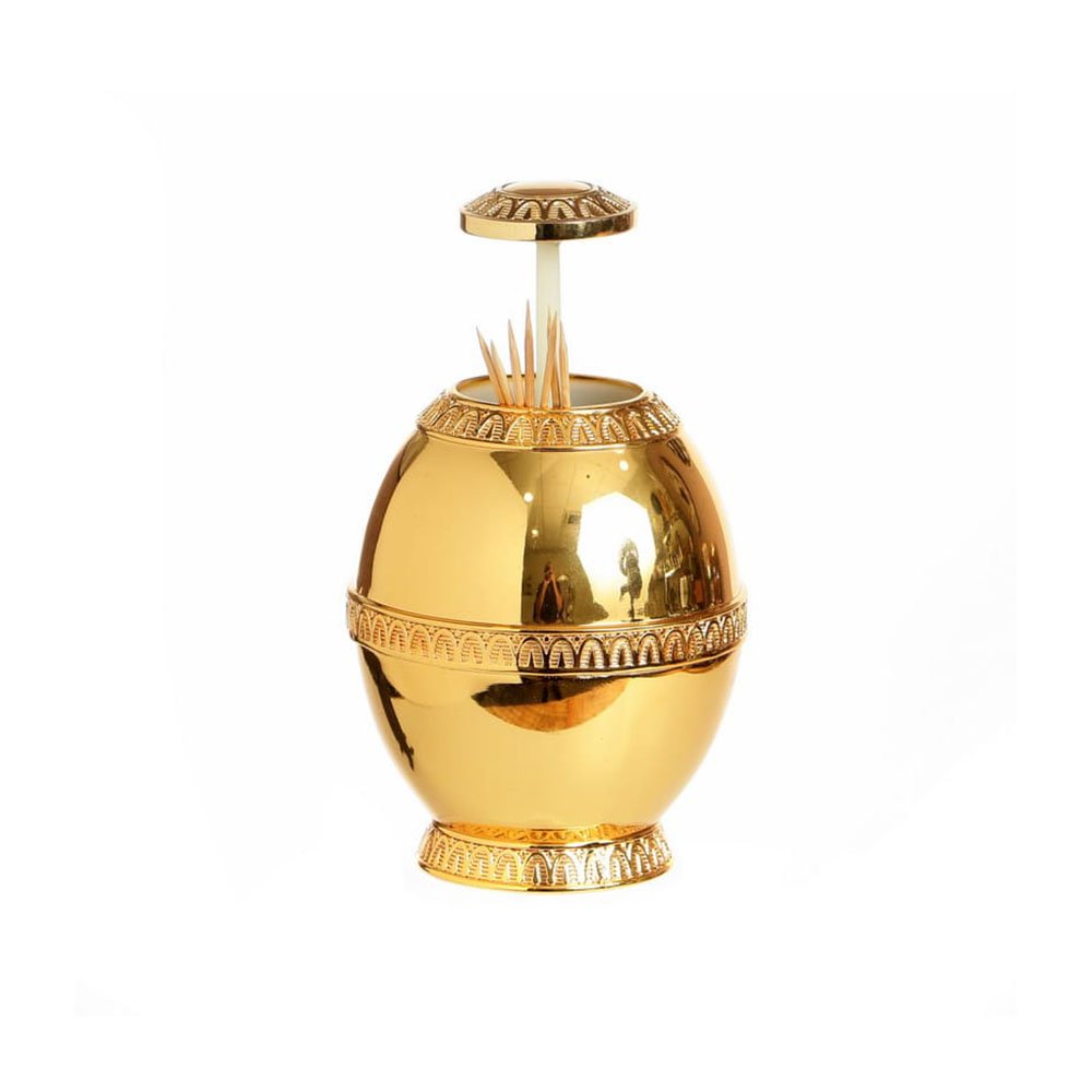 מעמד קיסמי שיניים - דמוי ביצת זהב מסגוננת