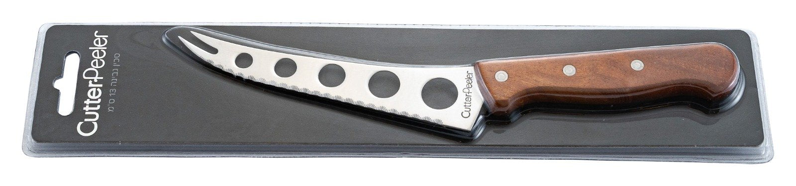 סכין גבינה ידית עץ CUTTERPEELER בליסטר 13 ס"מ