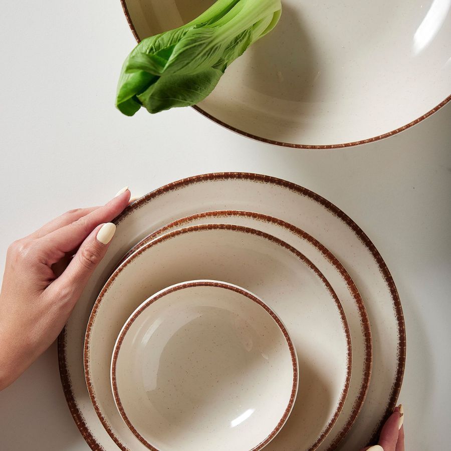 קערת הגשה מלמין 30 ס"מ OFF WHITE