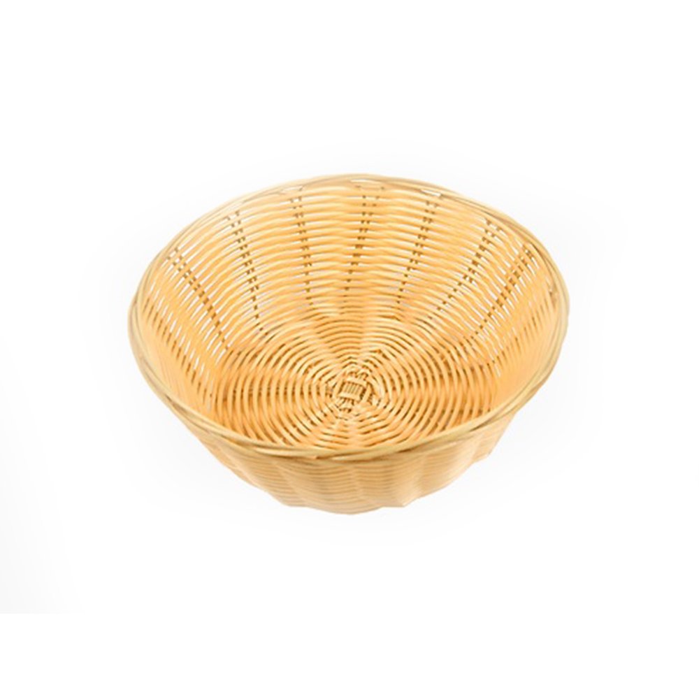 סלסלה ללחם דמוי קש בהיר עגול 20 ס"מ