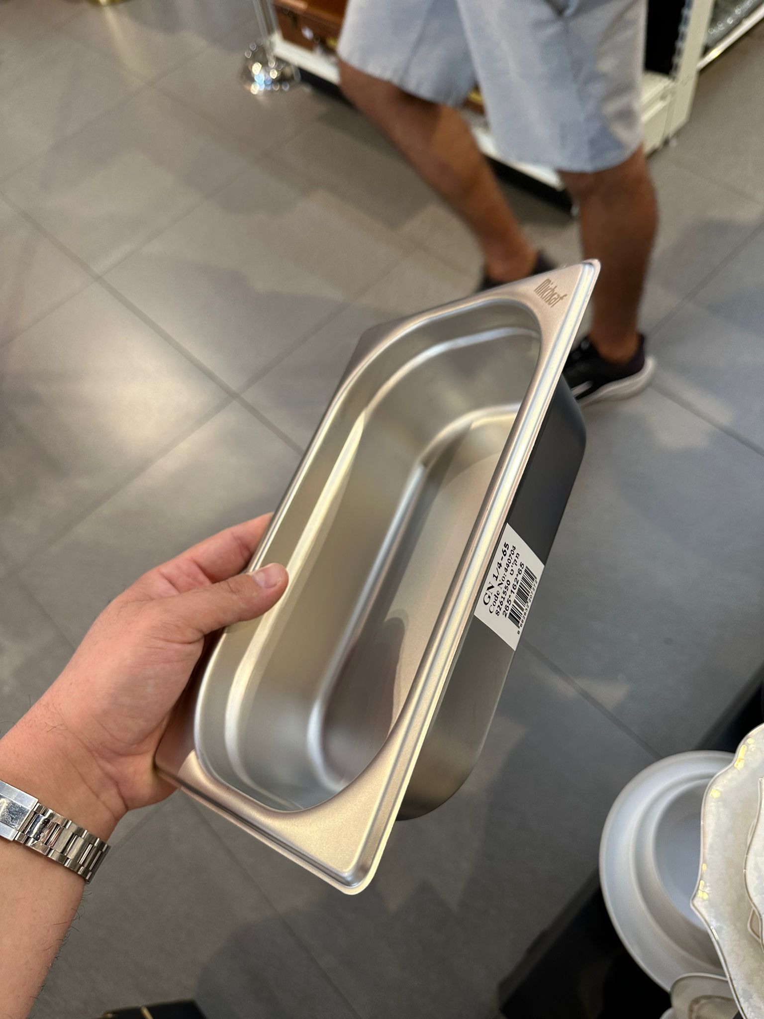 מארז אחסון וחימום - תבנית נירוסטה גסטרונום 1/4-6.5 + מכסה נירוסטה 1/4