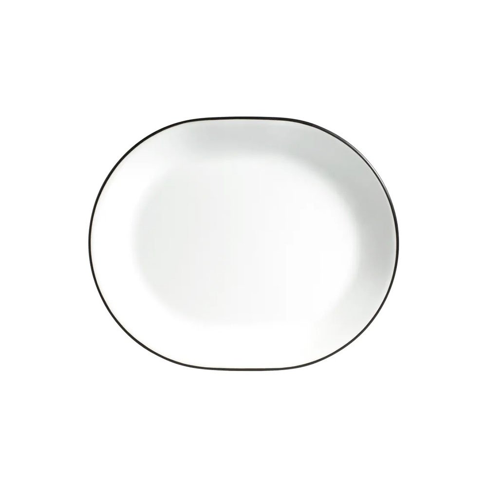 מגש אובלי 31 ס"מ , פס שחור קורנינג CORELLE