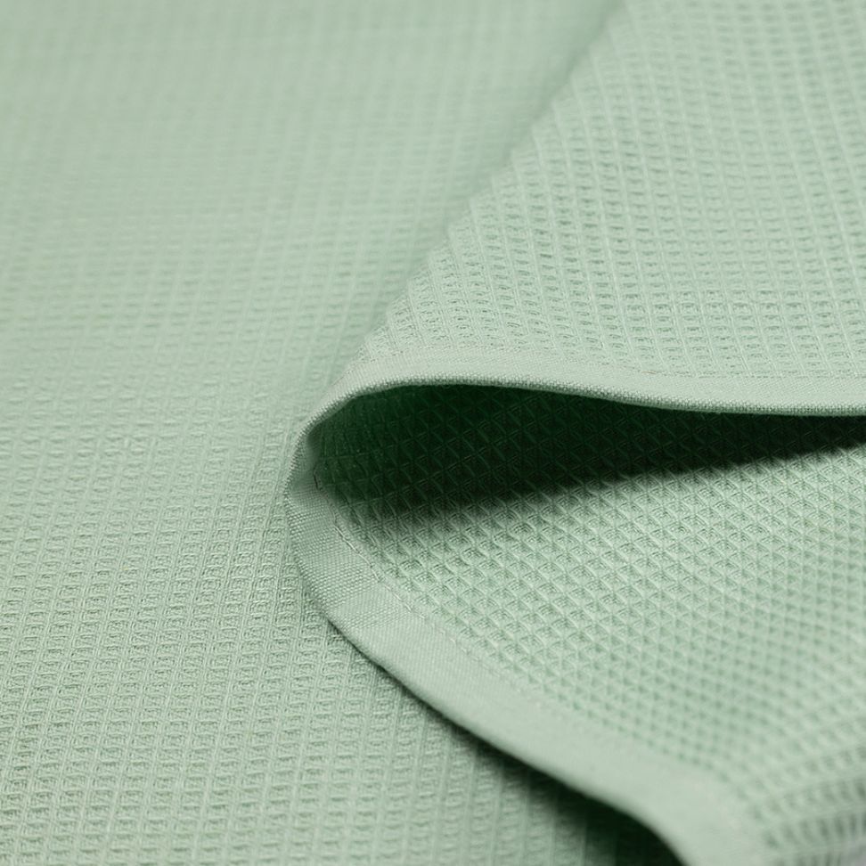 סט 2 מגבות מטבח 100% כותנה וופל ירוק/פס ירוק-לבן 70X50 ס"מ