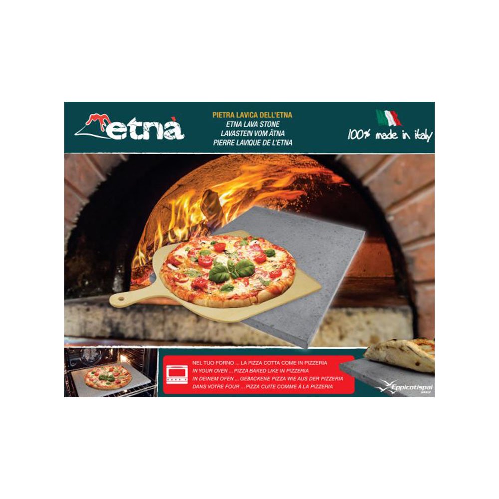 אבן שמוט להכנת פיצה + קרש להכנסת/הוצאת פיצה מהתנור MADE IN ITALY