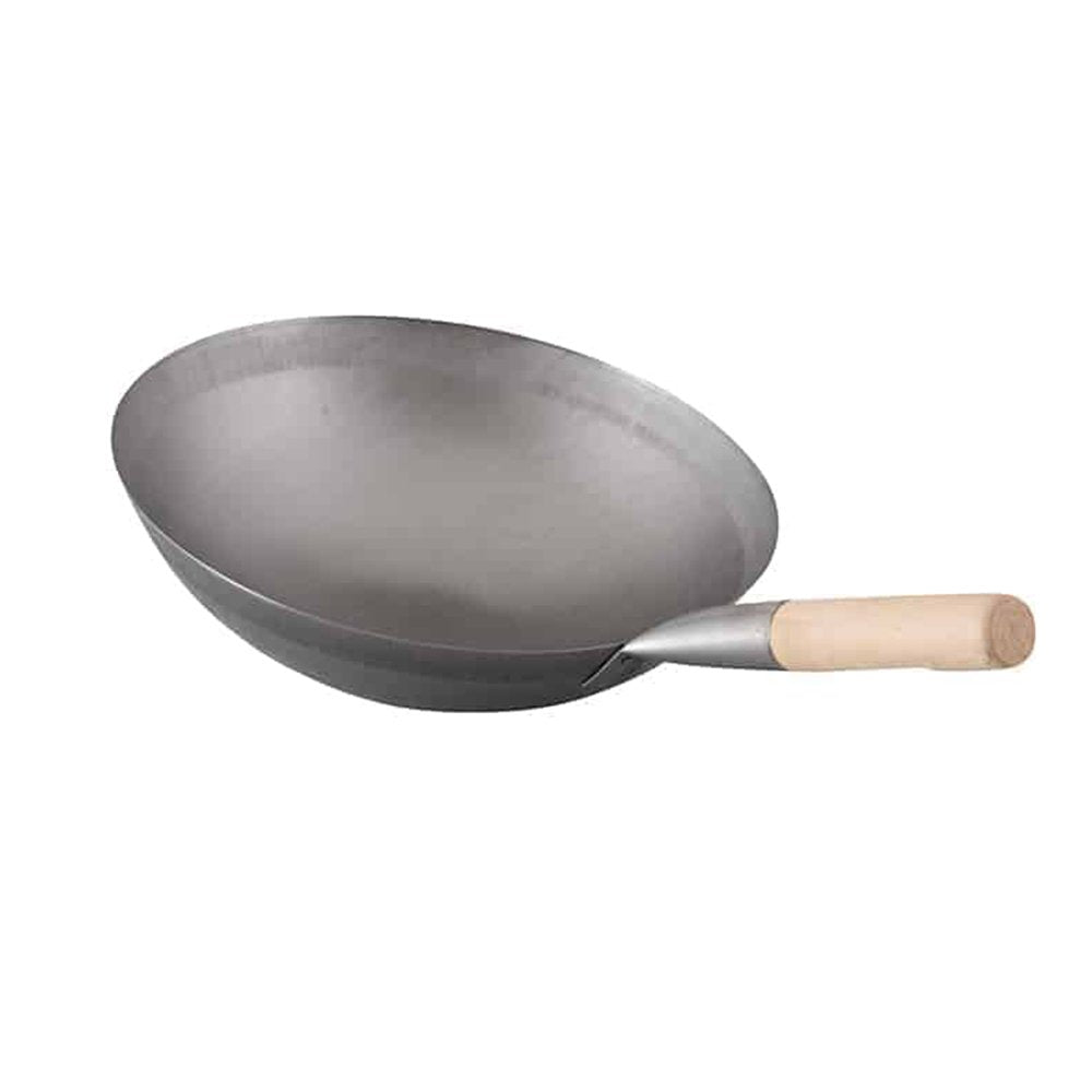 ווק מתכת 30 ס"מ עם ידית עץ CutterPeeler