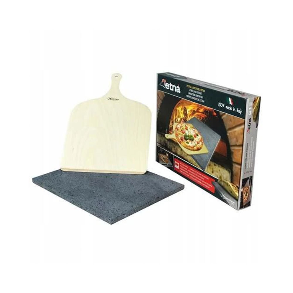 אבן שמוט להכנת פיצה + קרש להכנסת/הוצאת פיצה מהתנור MADE IN ITALY