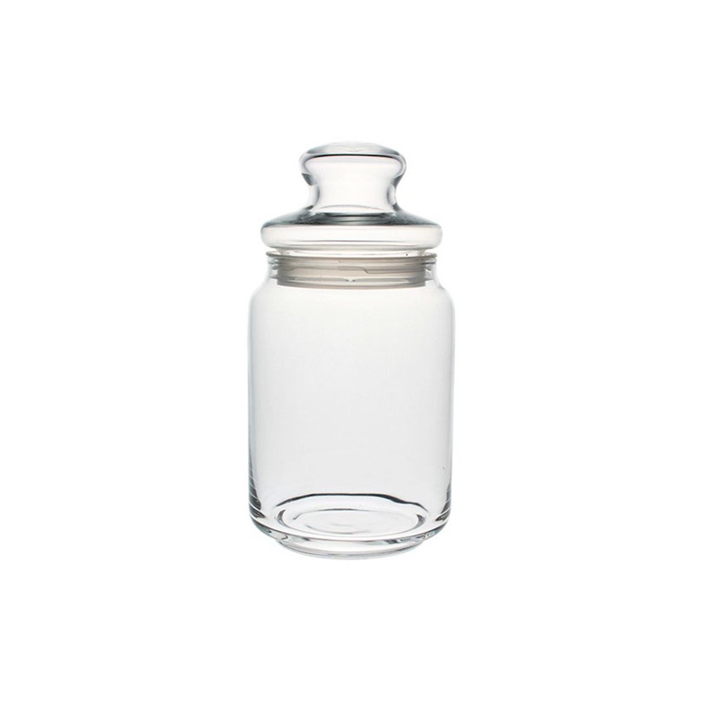 צנצנת זכוכית 0.75 + מכסה