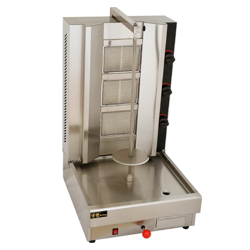 מכשיר שווארמה גז 3 מבערים 45,000 BTU + כף לאיסוף בשר