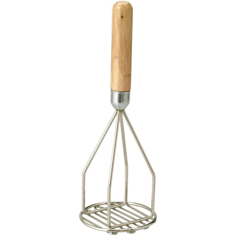 מועך ת.א. עגול ניקל ידית עץ 60 ס"מ