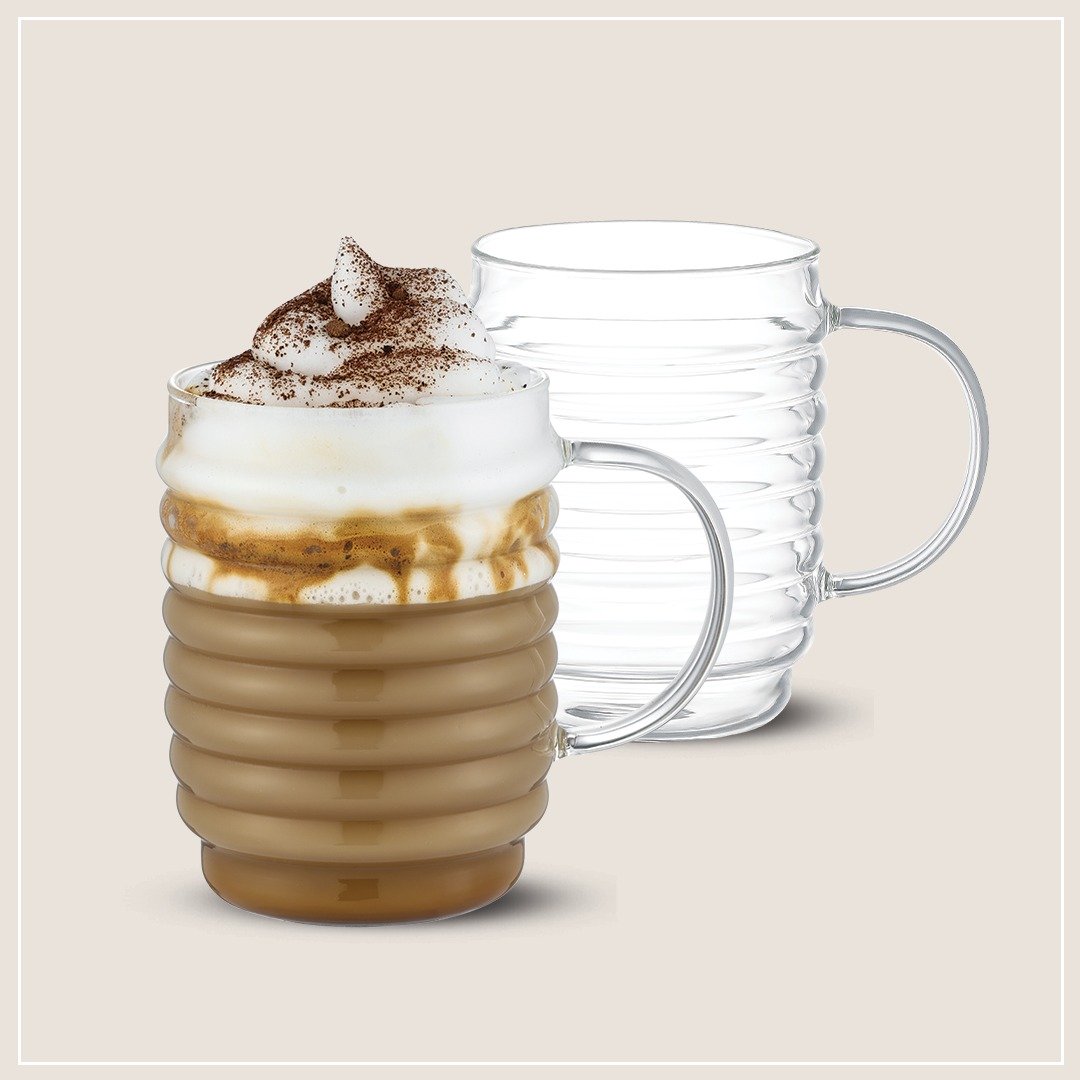 מאג זכוכית – דגם פייפ פסים 300 מ”ל