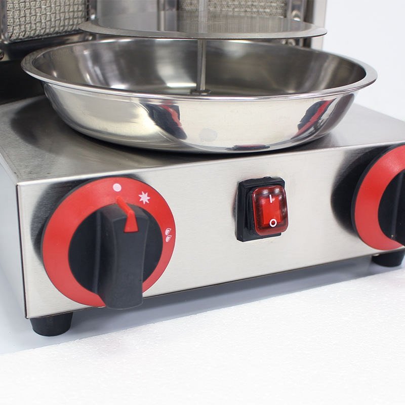 מכשיר שווארמה גז ביתי 2 מבערים 20000 BTU + כף לאיסוף בשר