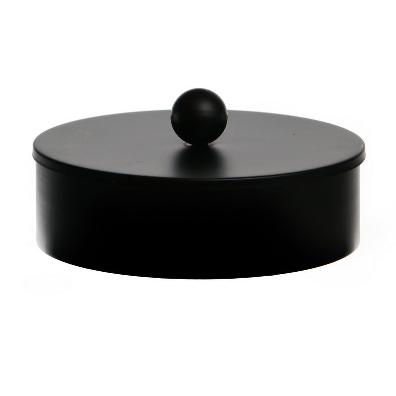 קופסא עגולה - מתכת שחורה קוטר 27 גובה 11 ס"מ