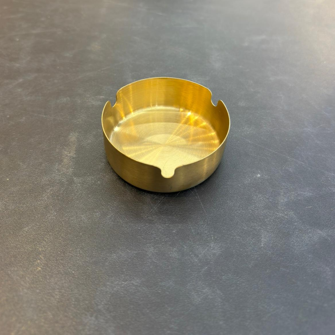 מאפרה עגולה נירוסטה זהב 8 ס"מ