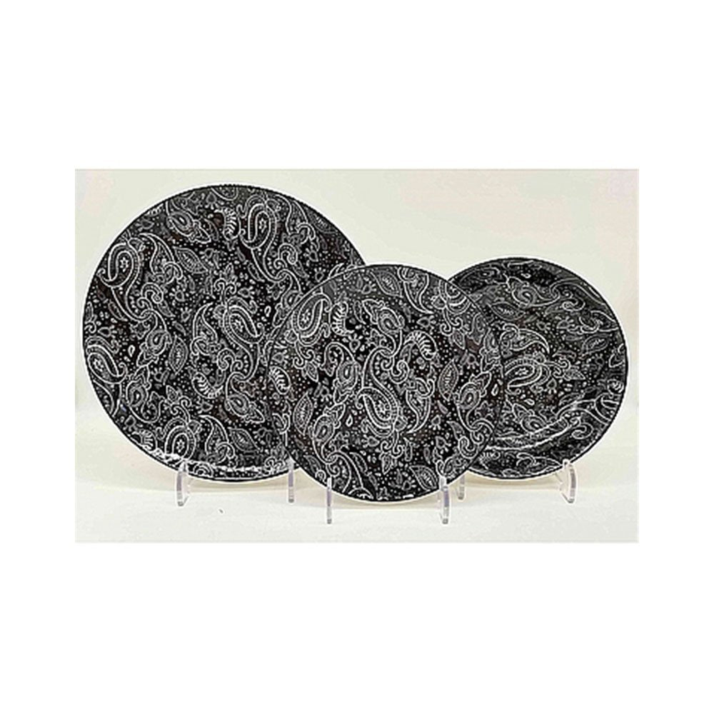 סט צלחות 18 חלקים - מייסן פייזלי שחור לבן ARCOSTEEL