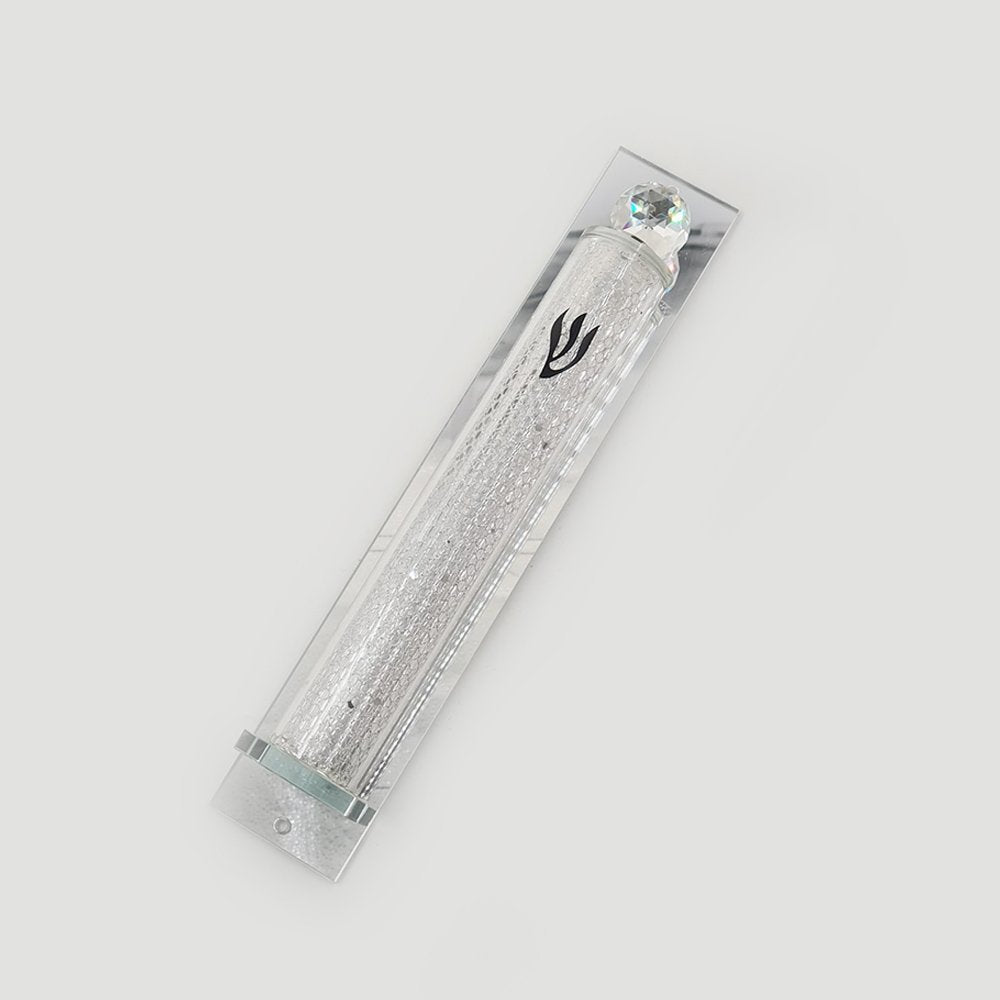 בית מזוזה - קריסטל סליל כסף 20 ס"מ